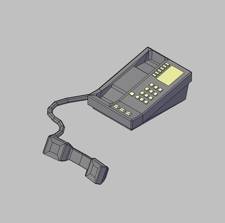 Bloque Autocad Vista de Telefono 01 descolgado en 3D
